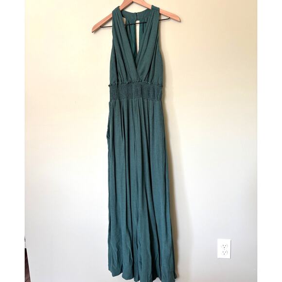 Anthropologie Bionda Plisse Jumpsuit Size Medium Turquoise - Picture 4 of 13